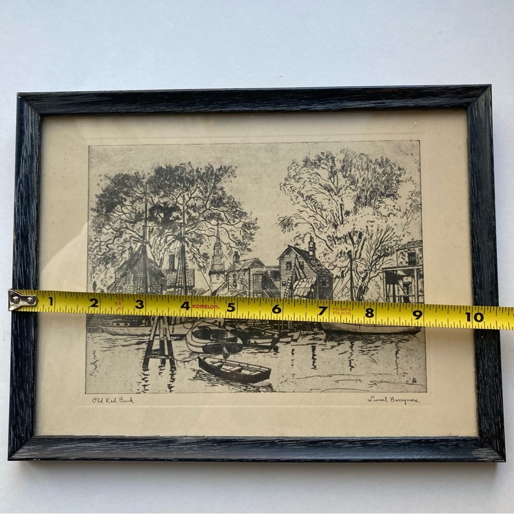 Vintage Framed Black & White Etching by Lionel Barrymore - Picture 6 of 6